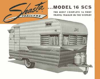 Original dimensions, features and specifications for the Shasta 16SCS Vintage Trailer